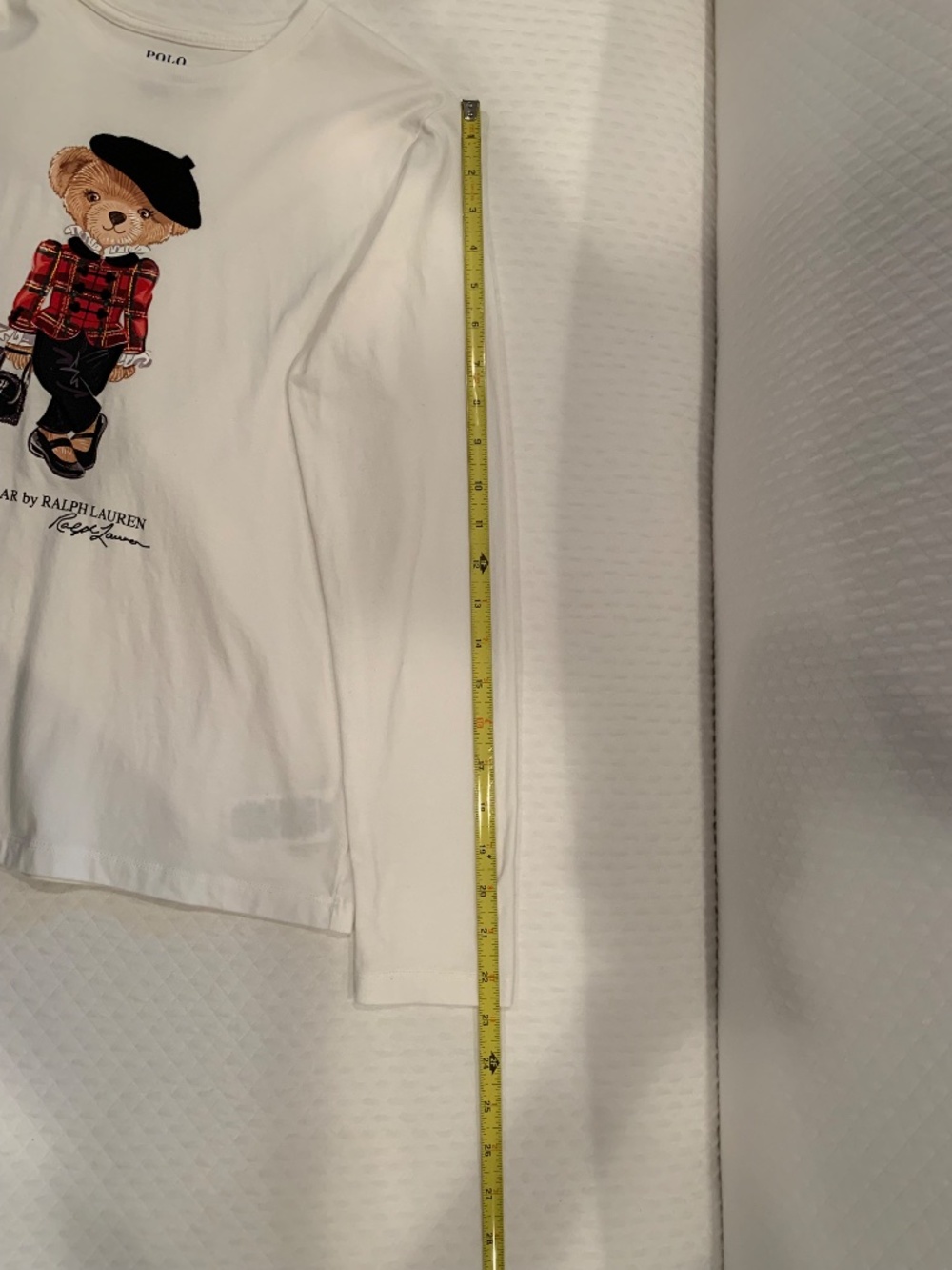 Polo Ralph Lauren Girl's Off White Long Sleeve Polo Bear T-shirt Size XL/16 - Picture 11 of 11